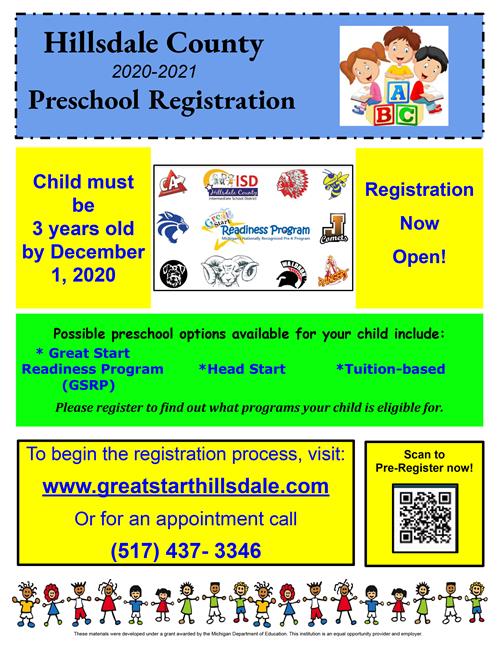 Preschool Registration Open Now Online 